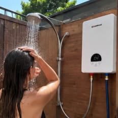 Customer photo review of Camplux Electric Point of Use Tankless Hot Water Heater, 4.5kW at 110~120V