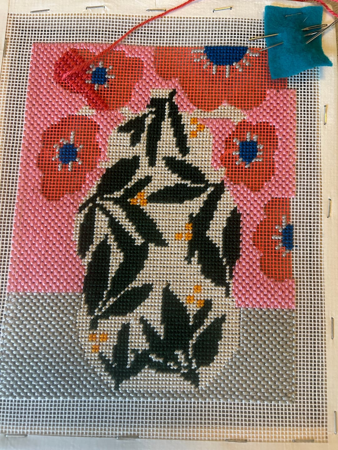 Customer photo review of Poppy Pot Needlepoint Kit