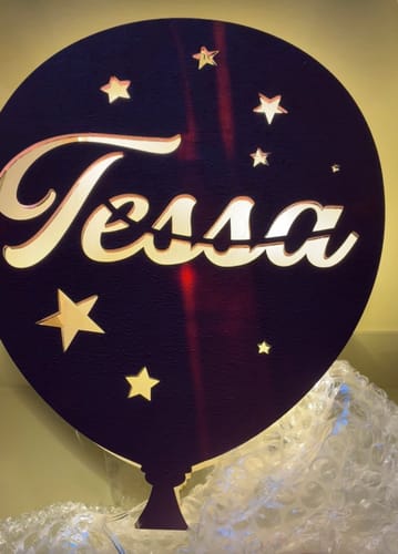 Customer photo review of Lampada Palloncino a Parete con Nome Personalizzato