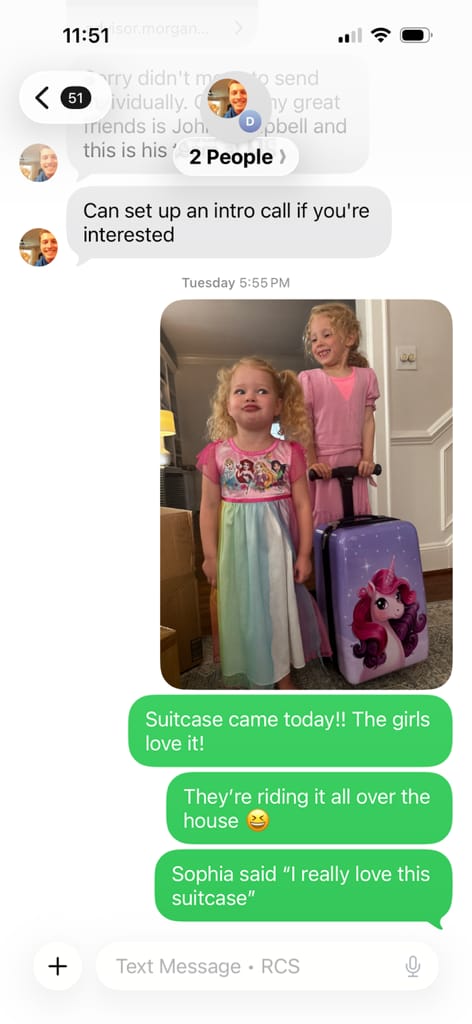 Customer photo review of Unicorn Detachable Scooter Luggage