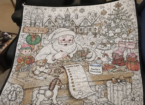 Customer photo review of Custom Blanket - For Adults, Kids - DIY Christmas Doodle Blanket
