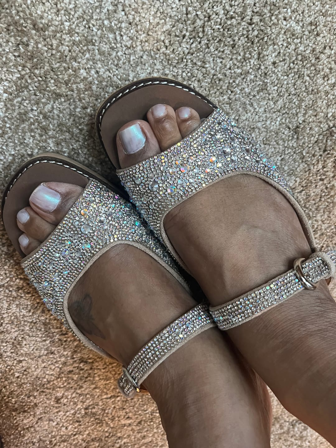 Customer photo review of Corky's Rhinestone Treat Yourself Wedges