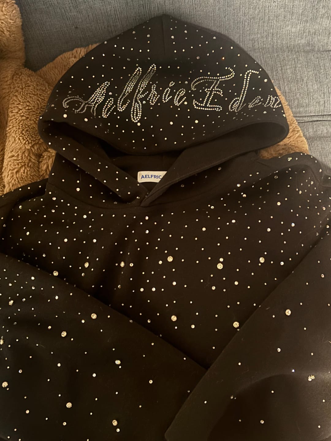 Customer photo review of Aelfric Eden Rhinestone Pullover Hoodie