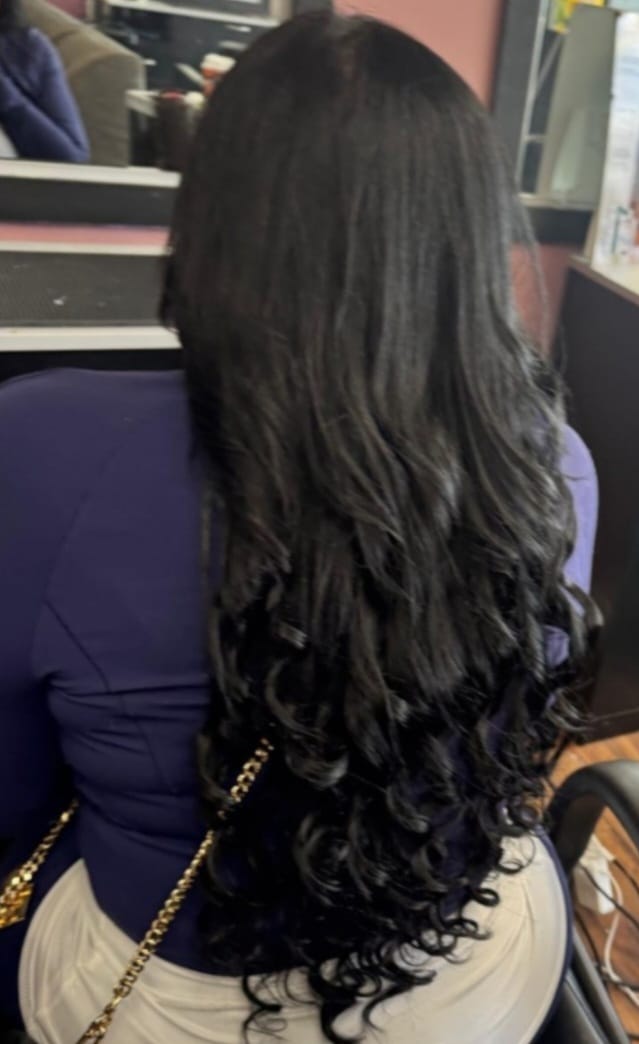 Customer photo review of Micro Link Hair Extensions Remy Human Hair Jet Black #1