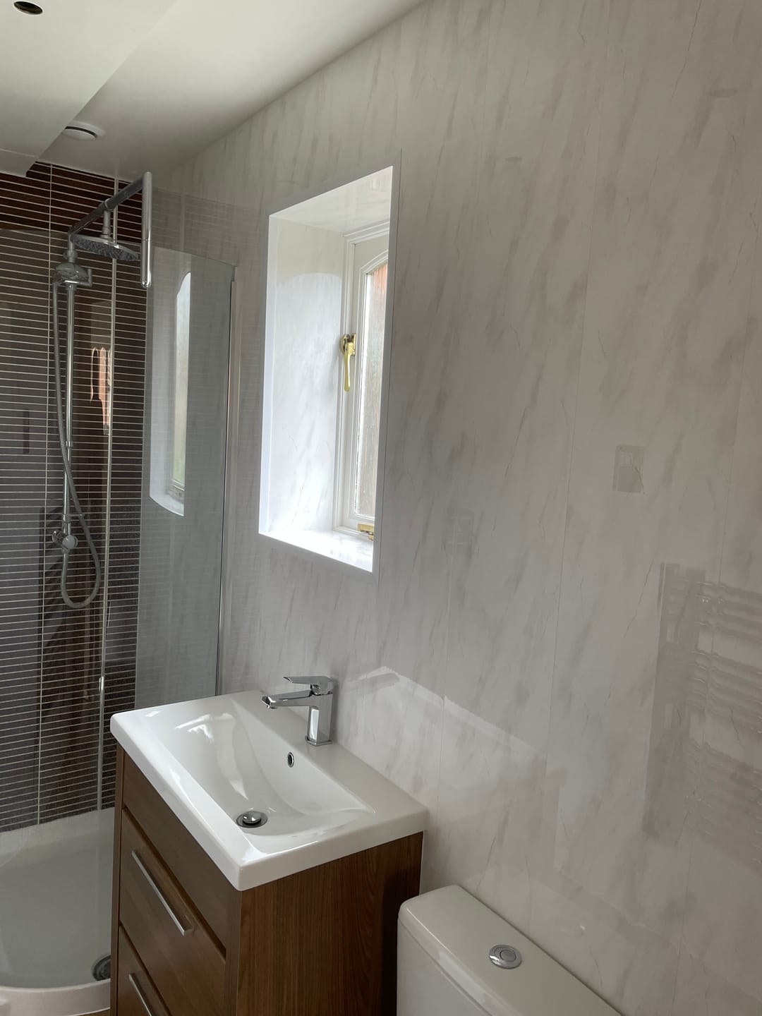 Customer photo review of 8mm Lightning Marble Bathroom Wall Panel - Pack of 4