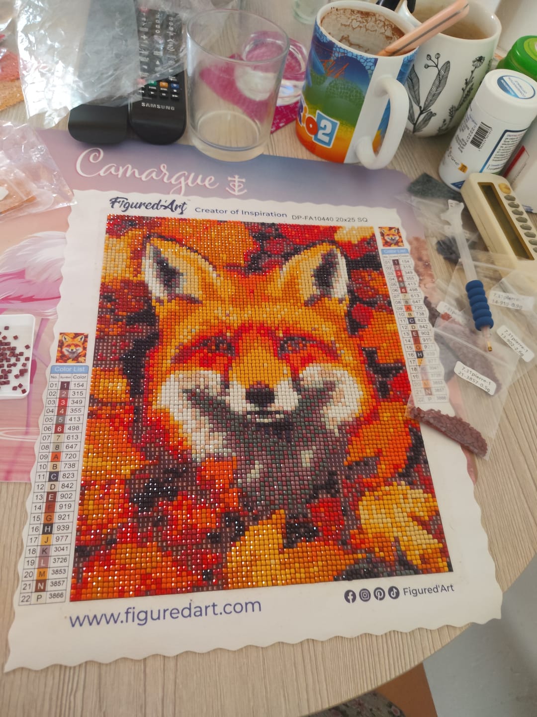 Customer photo review of Broderie Diamant - Renard dans les feuilles d'Automne