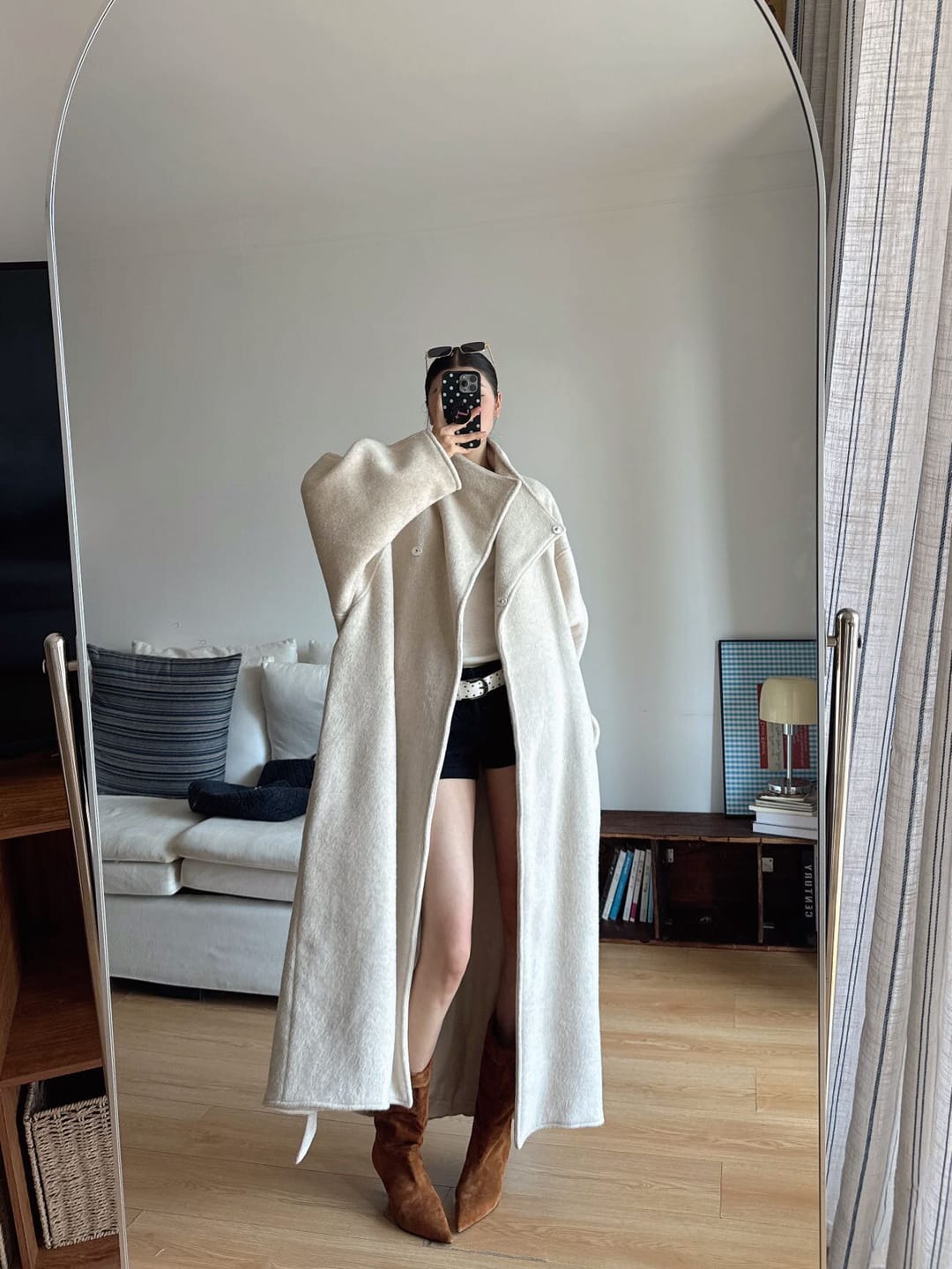 Customer photo review of 0122stepll Wool Stand-Collar Long Coat