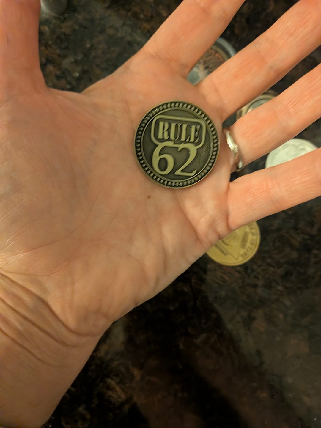 Customer photo review of Rule 62 AA/NA Bronze Recovery Medallion