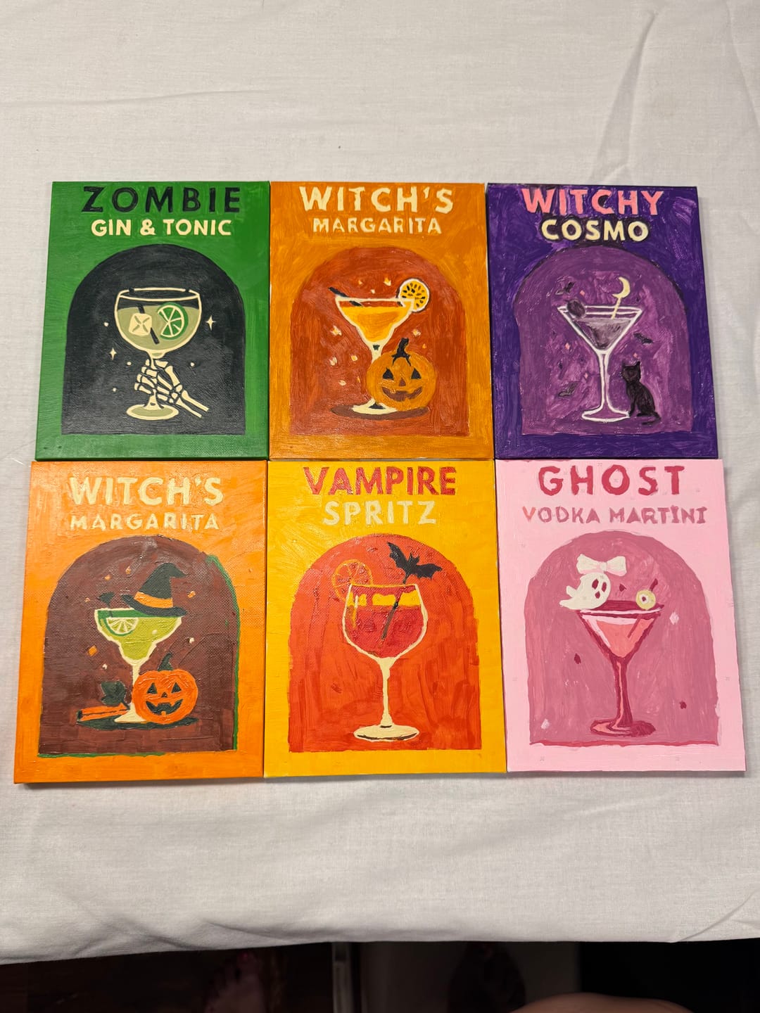 Customer photo review of 6 Mini Paintings - Halloween Cocktails Set