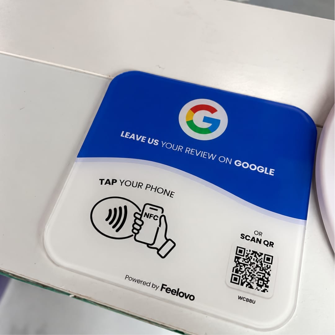 Customer photo review of Feelovo™ Placa Reseñas de Google