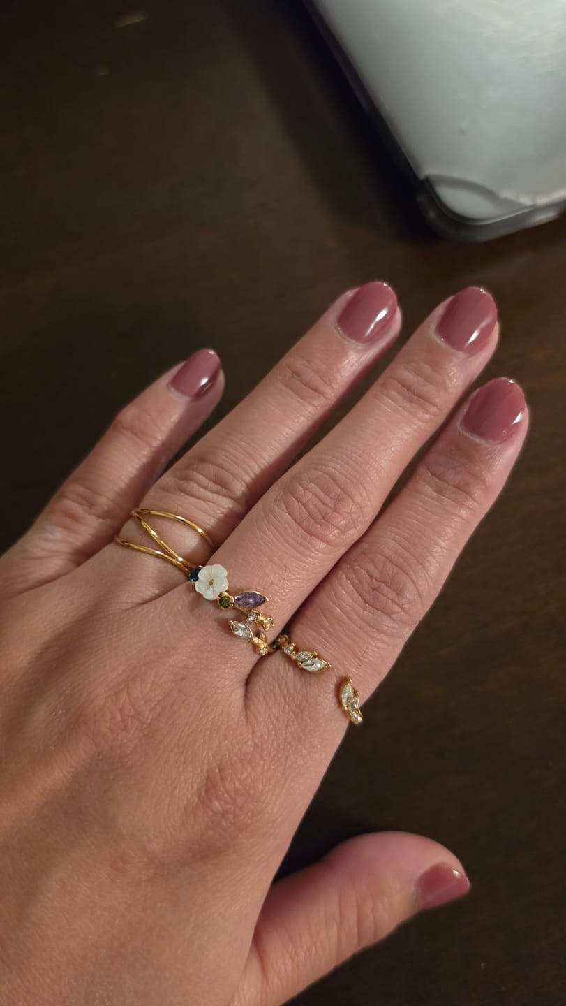 Customer photo review of Lily Crystal Gold Vine Ring