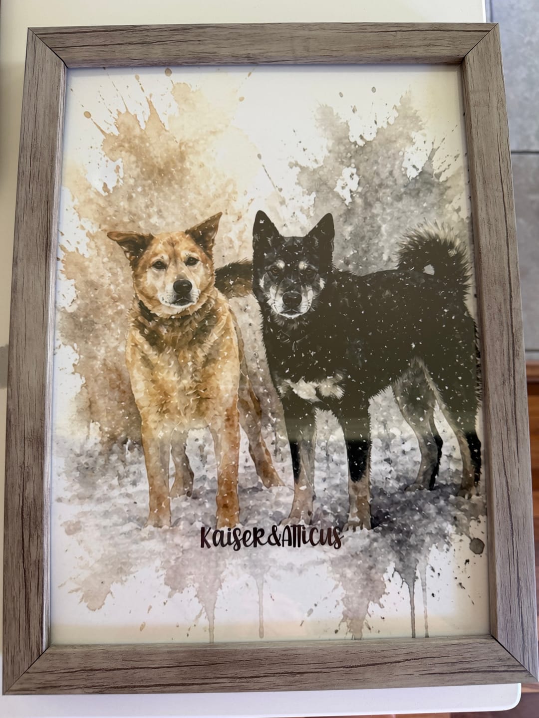 Customer photo review of Watercolor Realistic Portrait - Personalized Poster