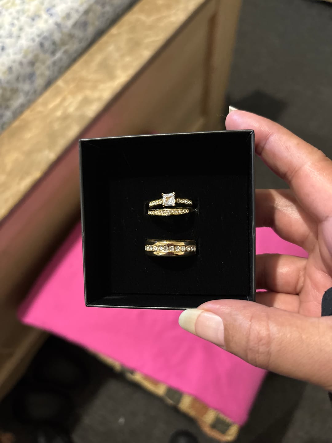 Customer photo review of Crimson Heart Rings