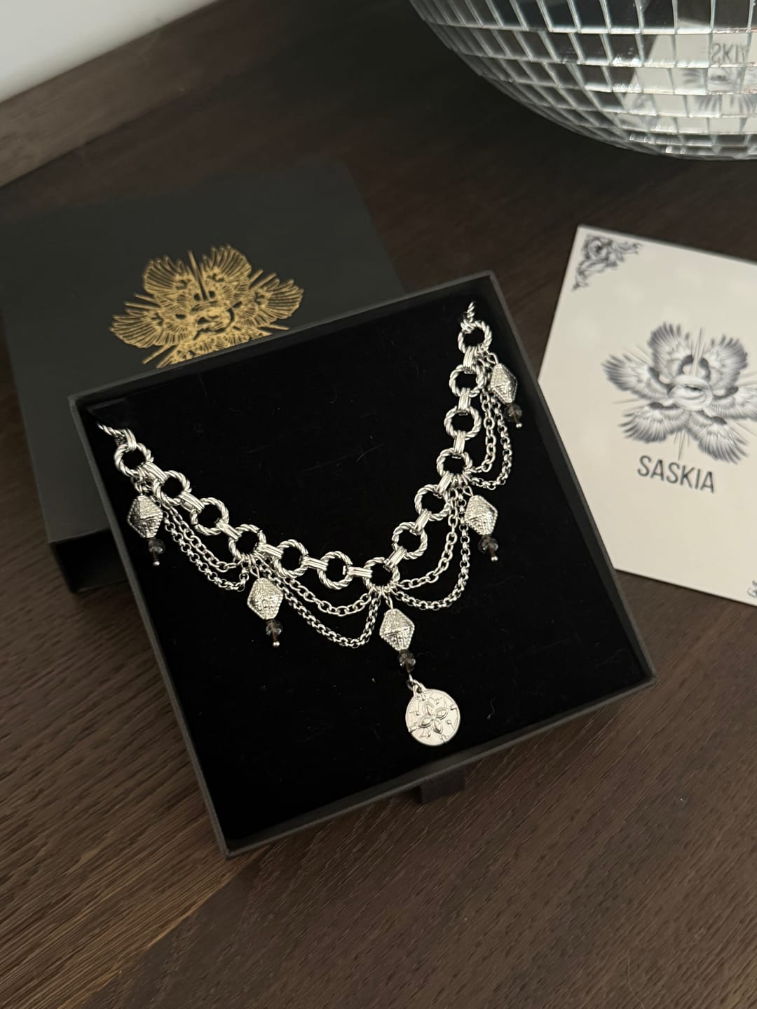 Customer photo review of Collier « Vesper » 🪽• Argenté • Perles de quartz fumé