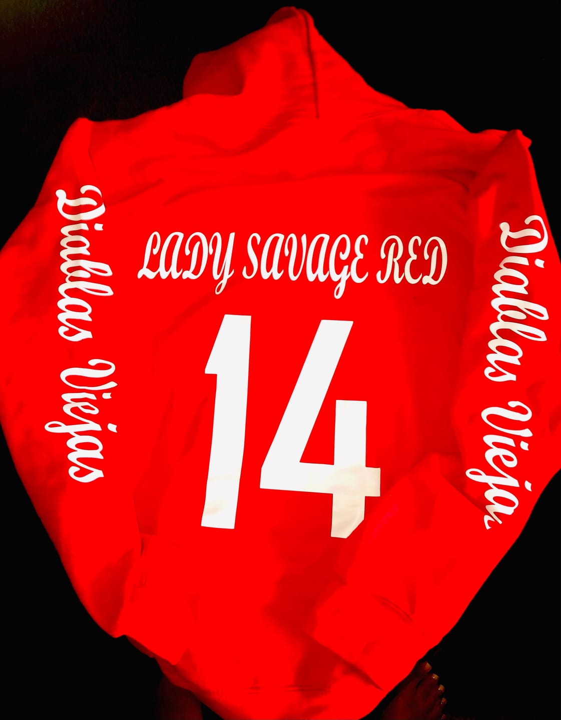 Customer photo review of Custom All-Over Print Performance Hoodie