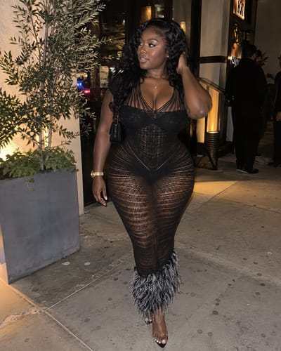 Customer photo review of Black Swan Feather Gown