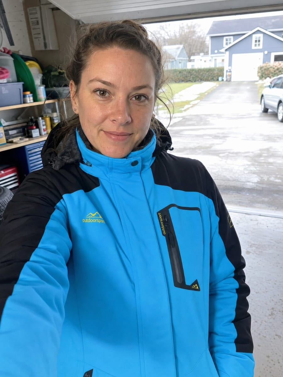 Customer photo review of Warme Outdoor Winterjacke Damen – wind- & wasserdicht