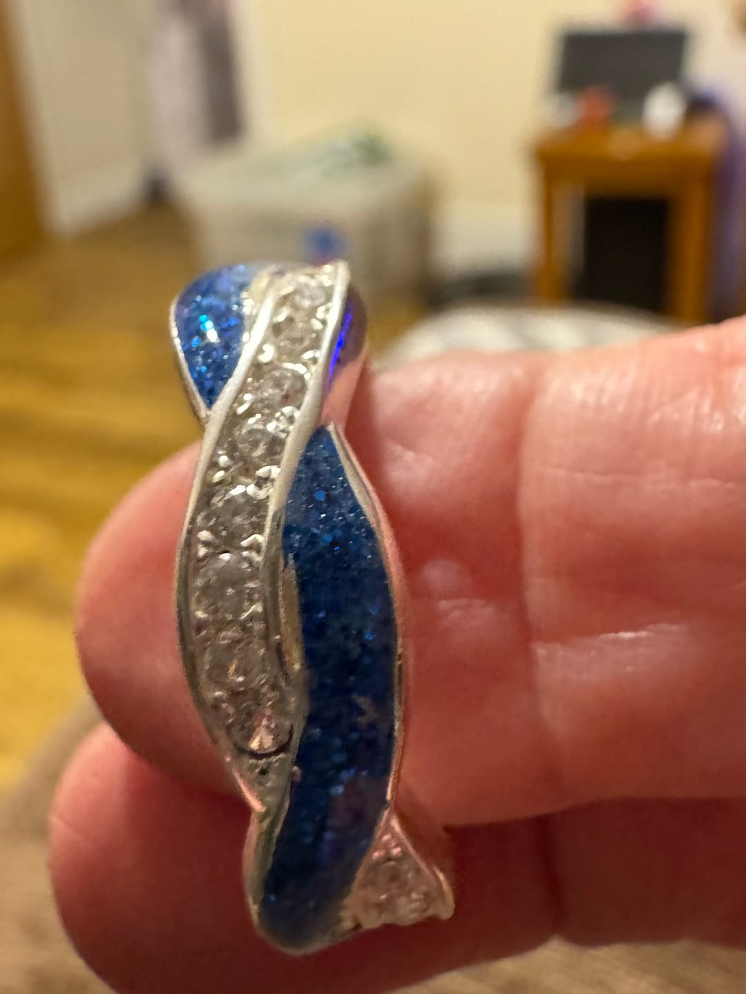 Customer photo review of Keepsake Infinity Criss Cross Memorial Ring