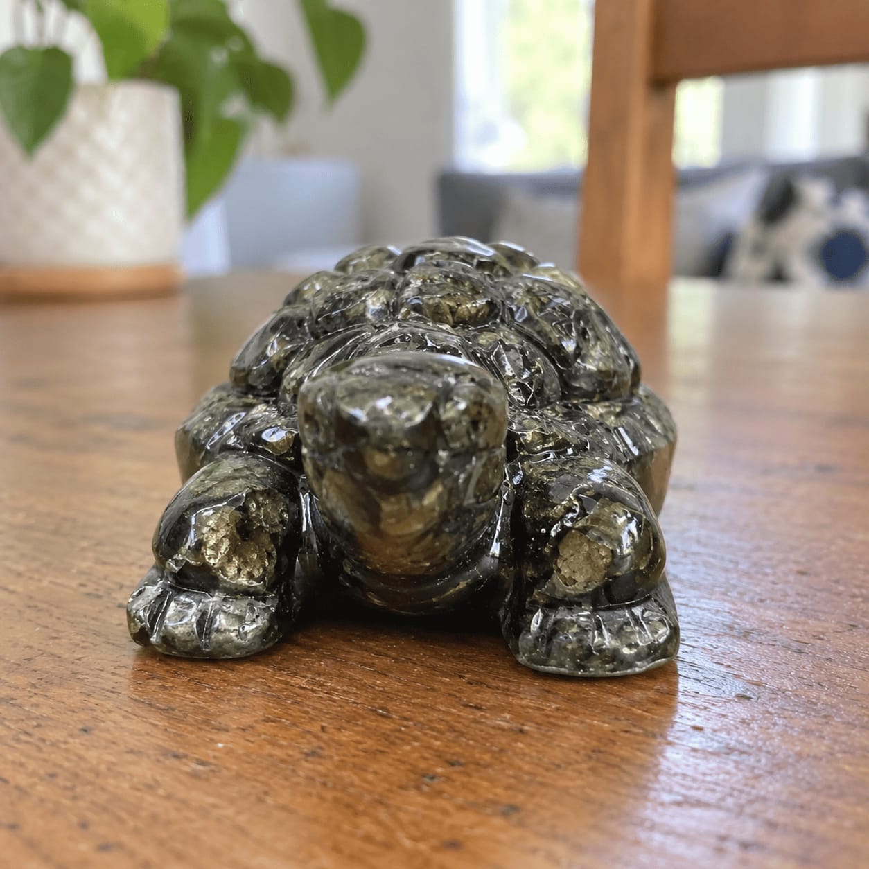 Customer photo review of Pyrite Tortoise Statue