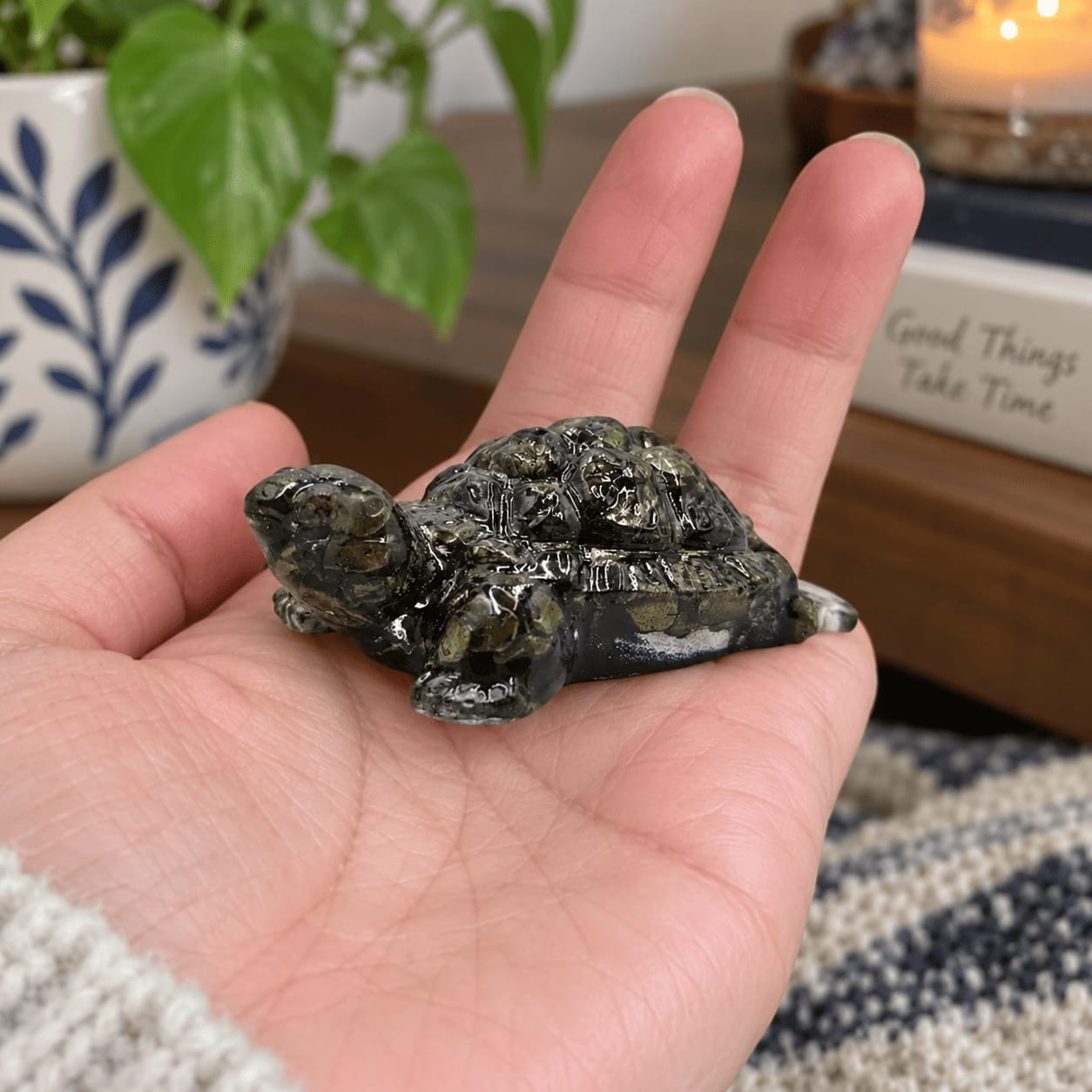 Customer photo review of Pyrite Tortoise Statue