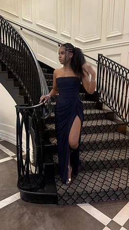 Customer photo review of The Diana Maxi Dress - Navy