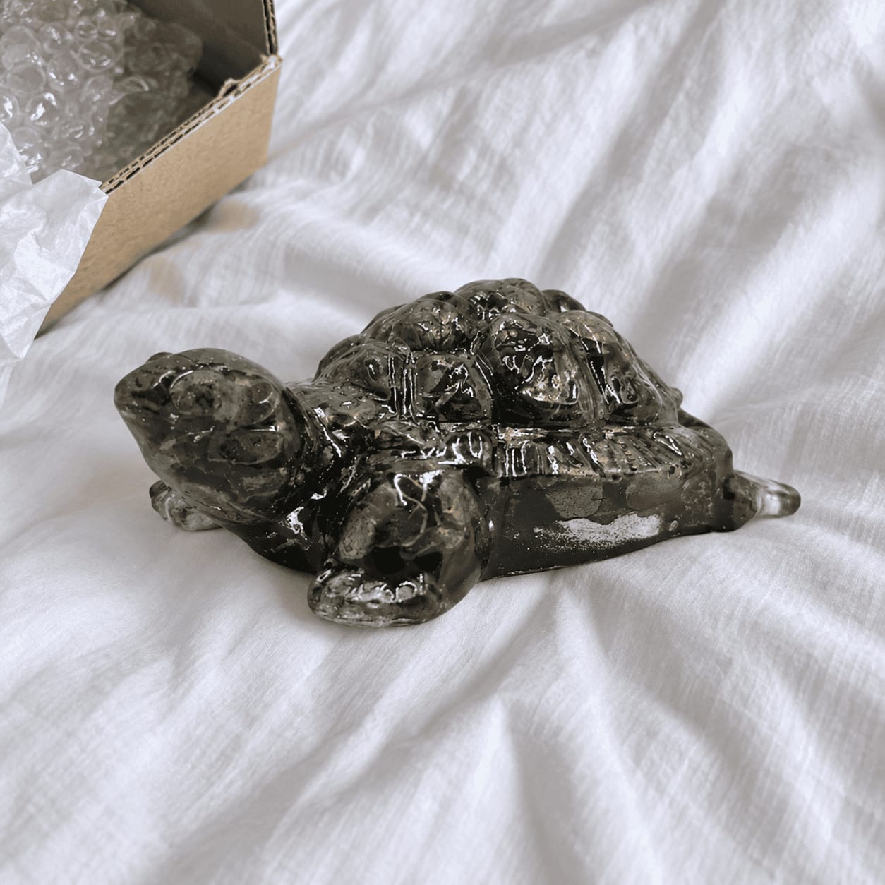Customer photo review of Pyrite Tortoise Statue