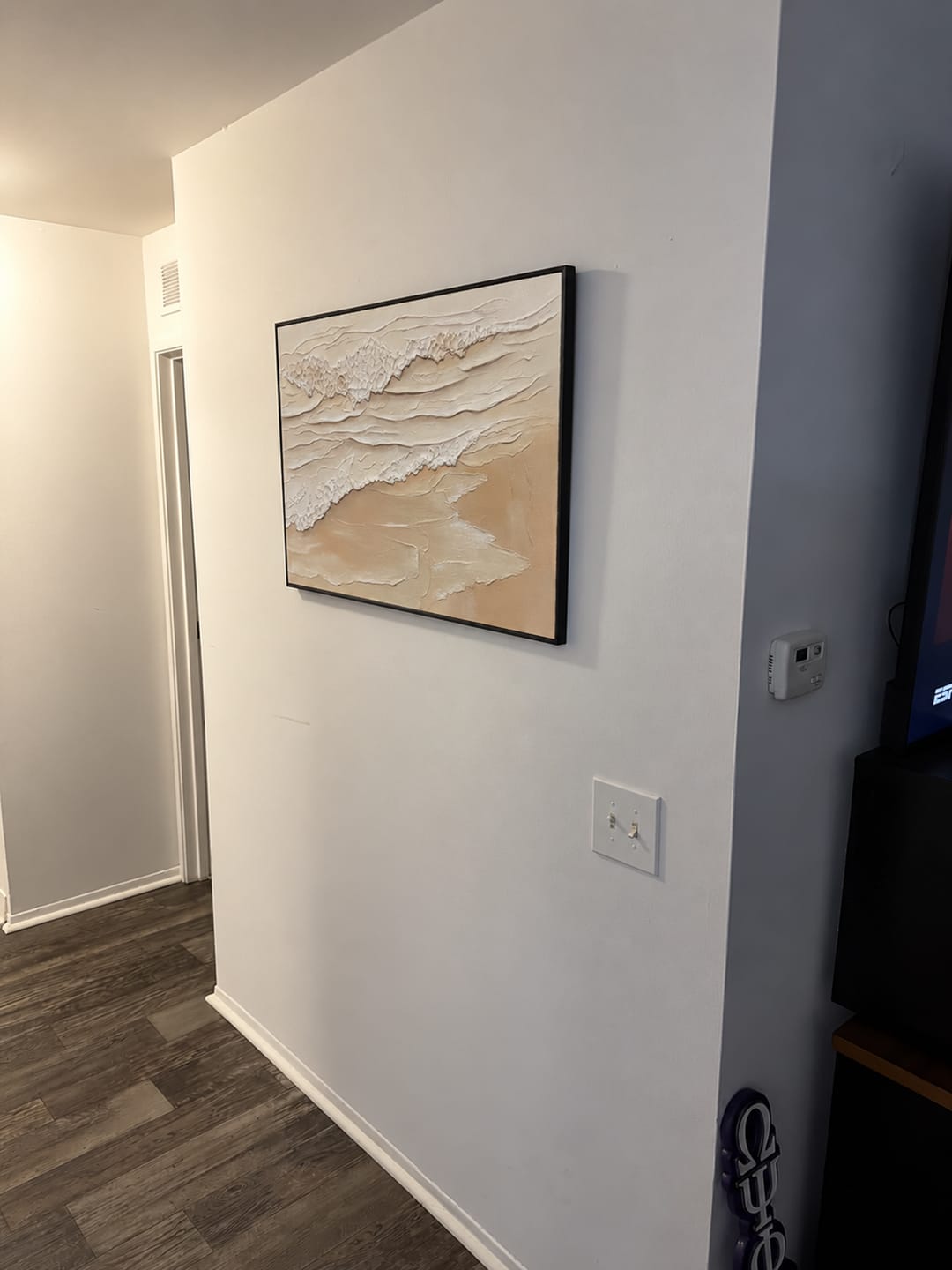 Customer photo review of Beige and Brown Sea & Sky Abstract Textured Wall Art #MS140