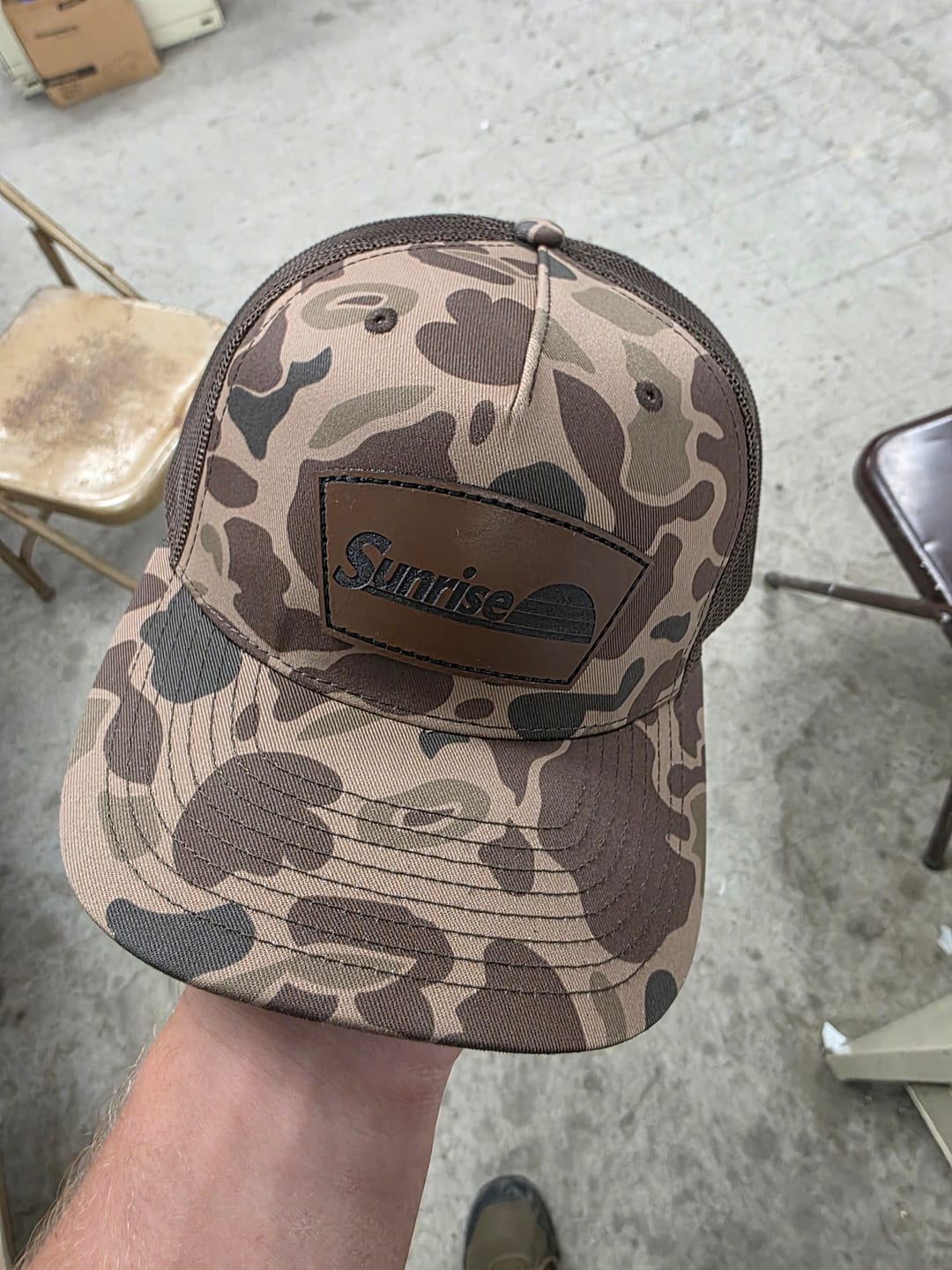 Customer photo review of Richardson 168 Custom Leather Patch Hats