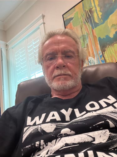 Customer photo review of Waylon Jennings Thrash Logo Longsleeve Shirt