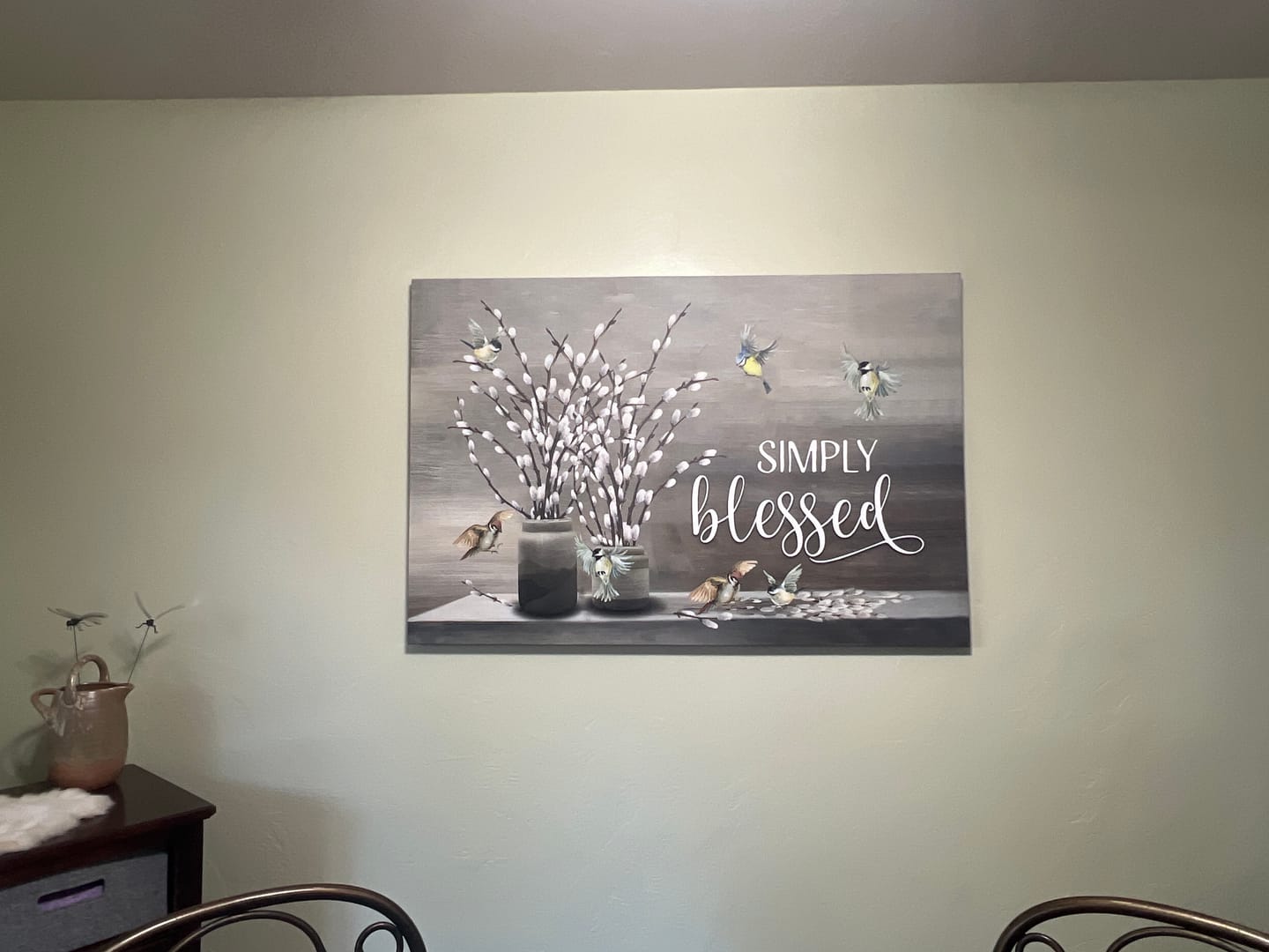 Customer photo review of Simply Blessed Wall Art Canvas - Christian Wall Art