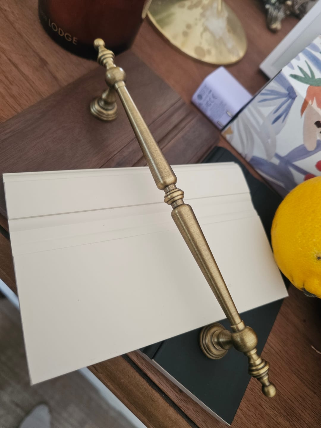 Customer photo review of Antique Brushed Brass Handles | Serenum