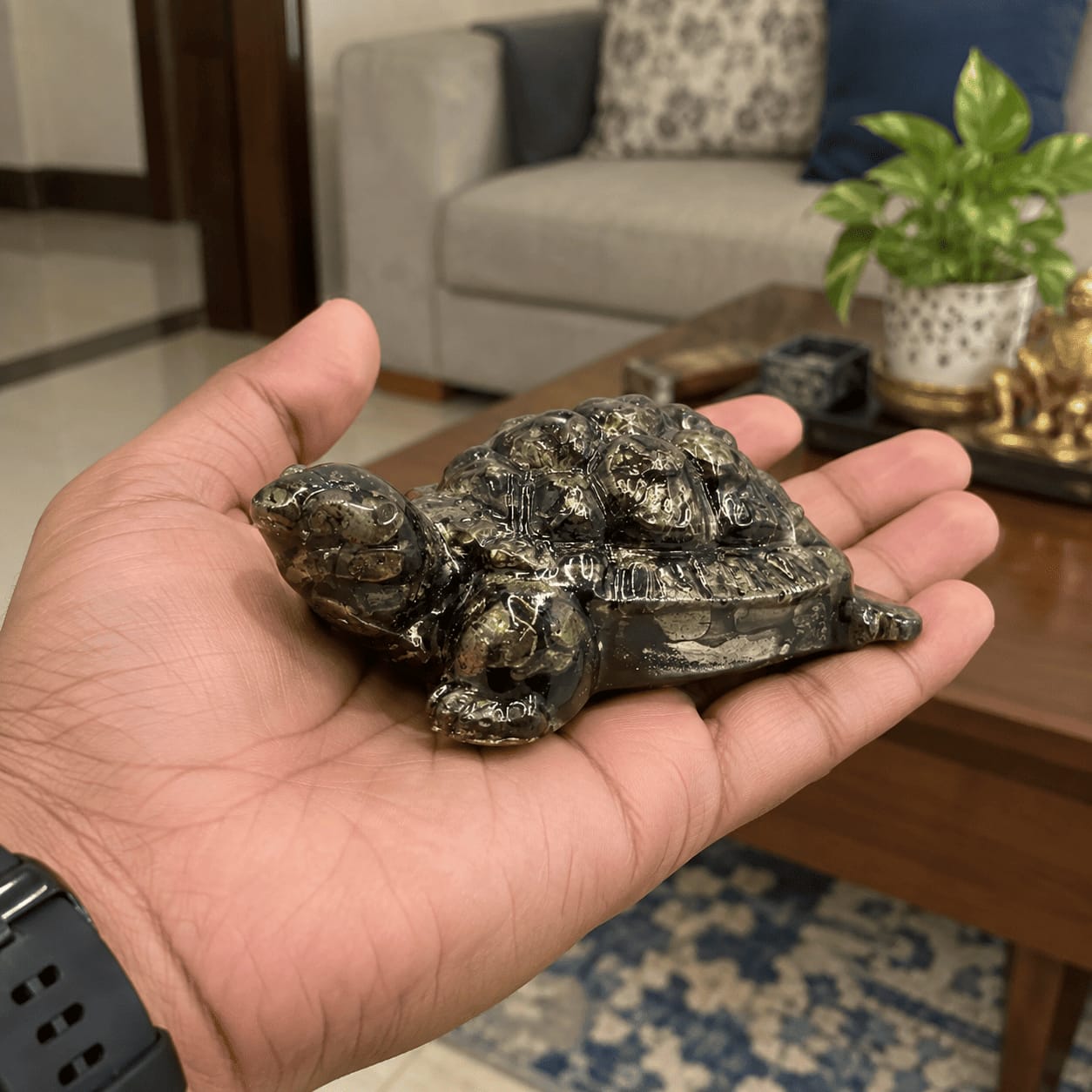 Customer photo review of Pyrite Tortoise Statue