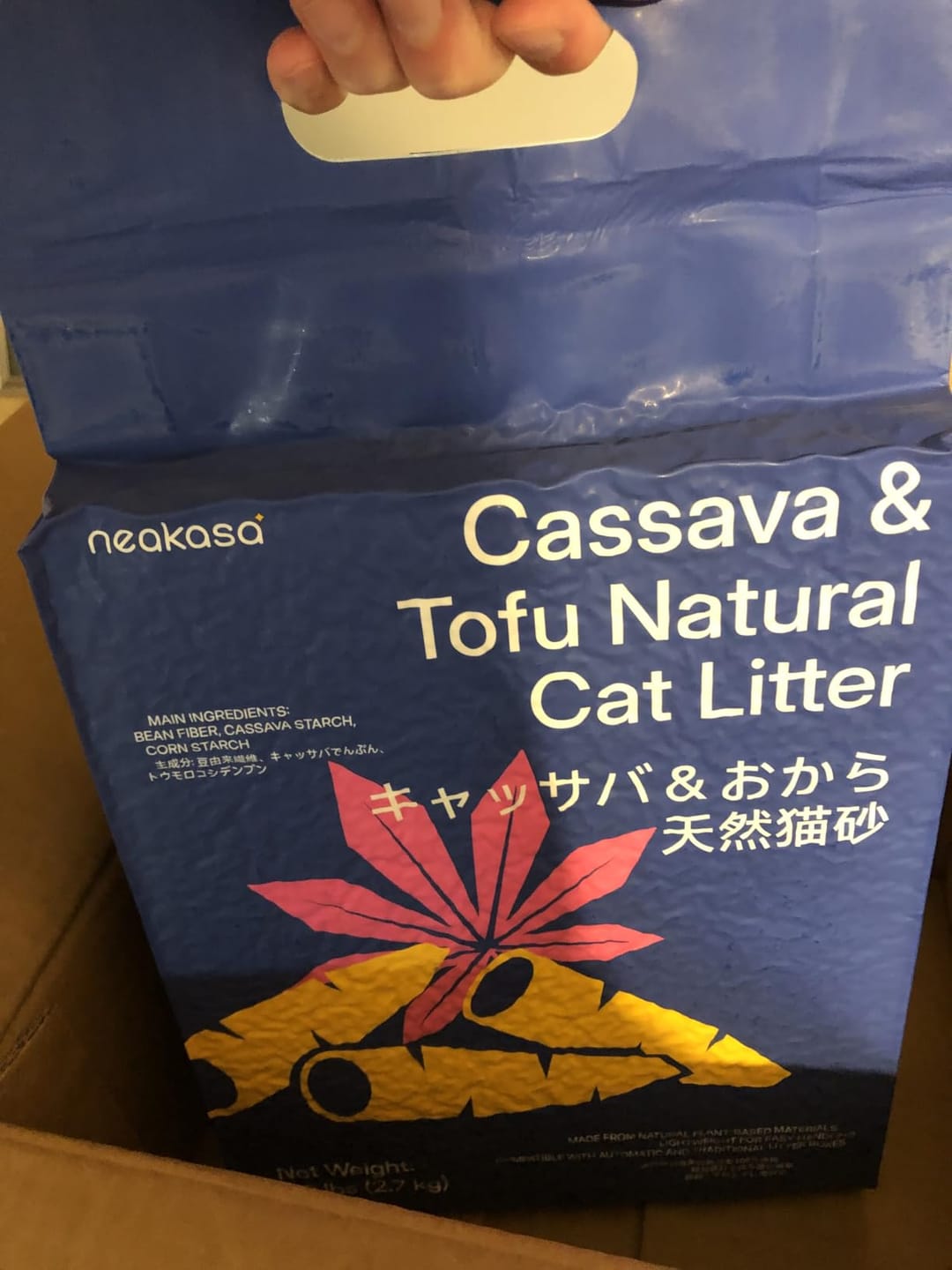 Customer photo review of Neakasa Pflanzliche Klumpstreu aus Tofu und Maniok – 2 × 2,7 kg