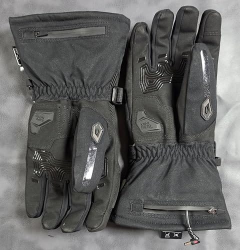 Customer photo review of Heated Winter Motorcycle Riding Gloves  Gear with Magnetic Quick-Release Power Cable