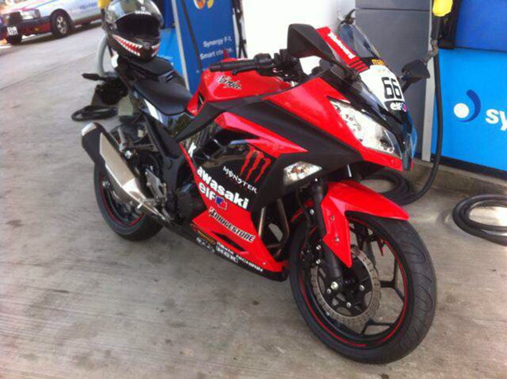 Customer photo review of Ninja 300 2013 - 2017 Red Black Fairing kit set