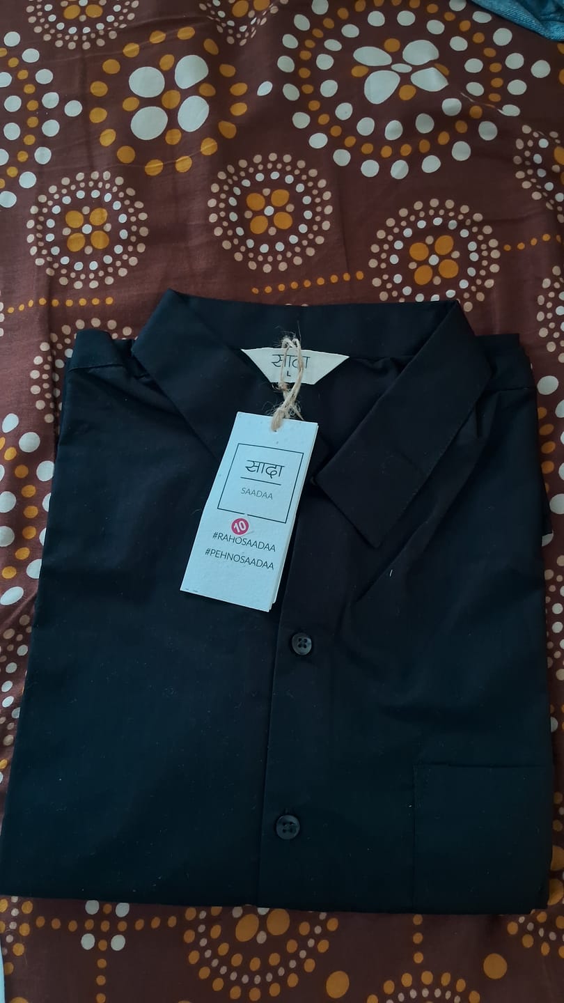 Customer photo review of Men Black Better Cotton Half Sleeve Shirt