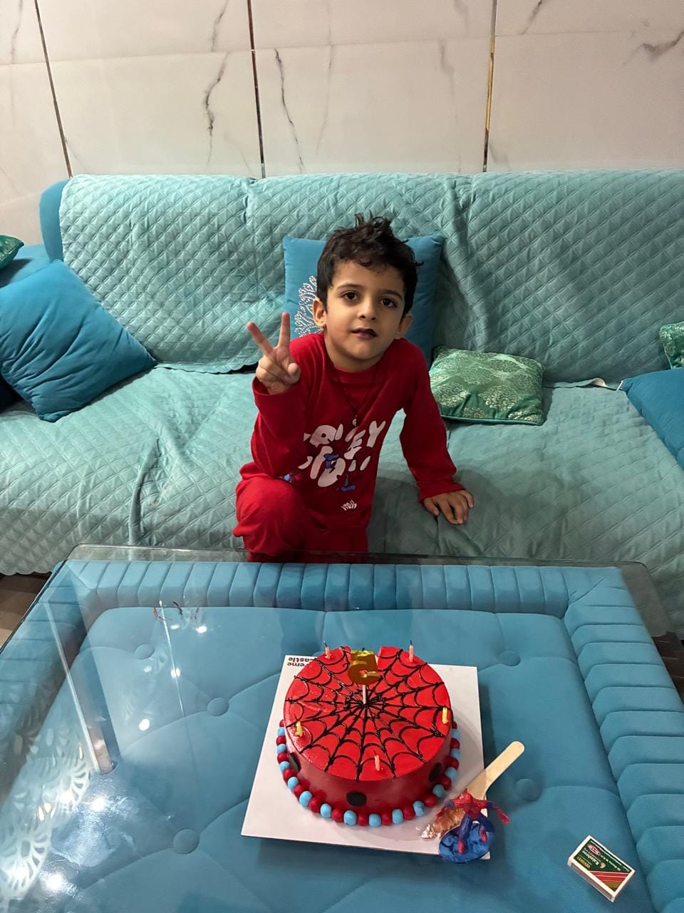 Customer photo review of Spidey Web Birthday Cake