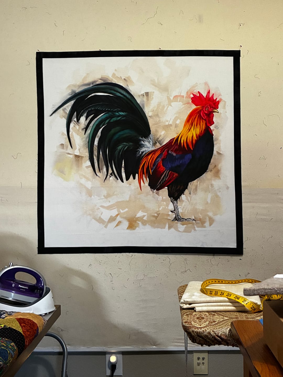 Customer photo review of Rooster Fabric Panel - Multi