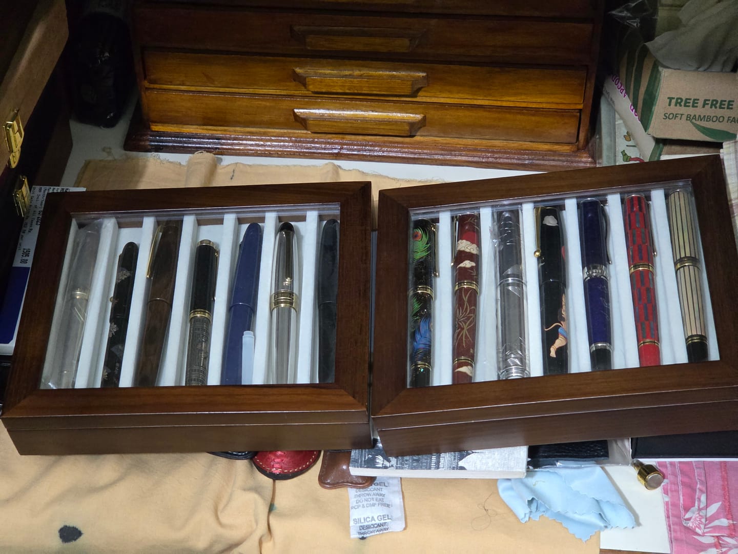 Customer photo review of Pen Storage Box - Teak Wood