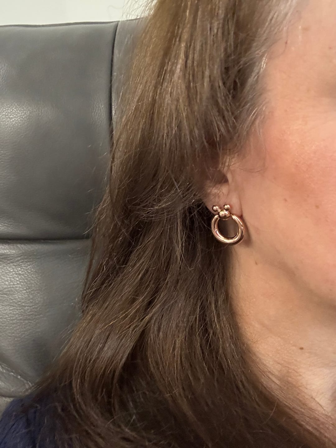Customer photo review of Leader of the Club Earrings