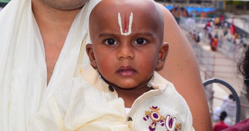 Customer photo review of White and gold tirupathi embroidred Kurta and Reshme Beige and Wine Dhoti for baby boy