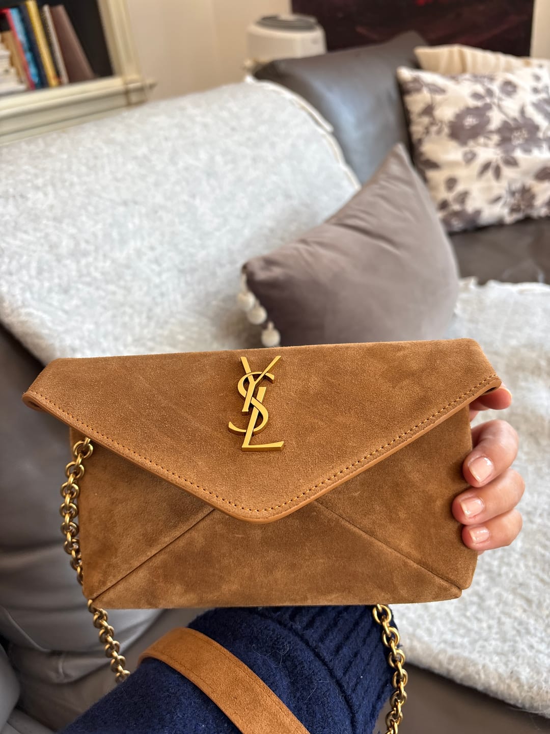 Customer photo review of YSL 2026 Bag 19cm Brown Caramel Suede