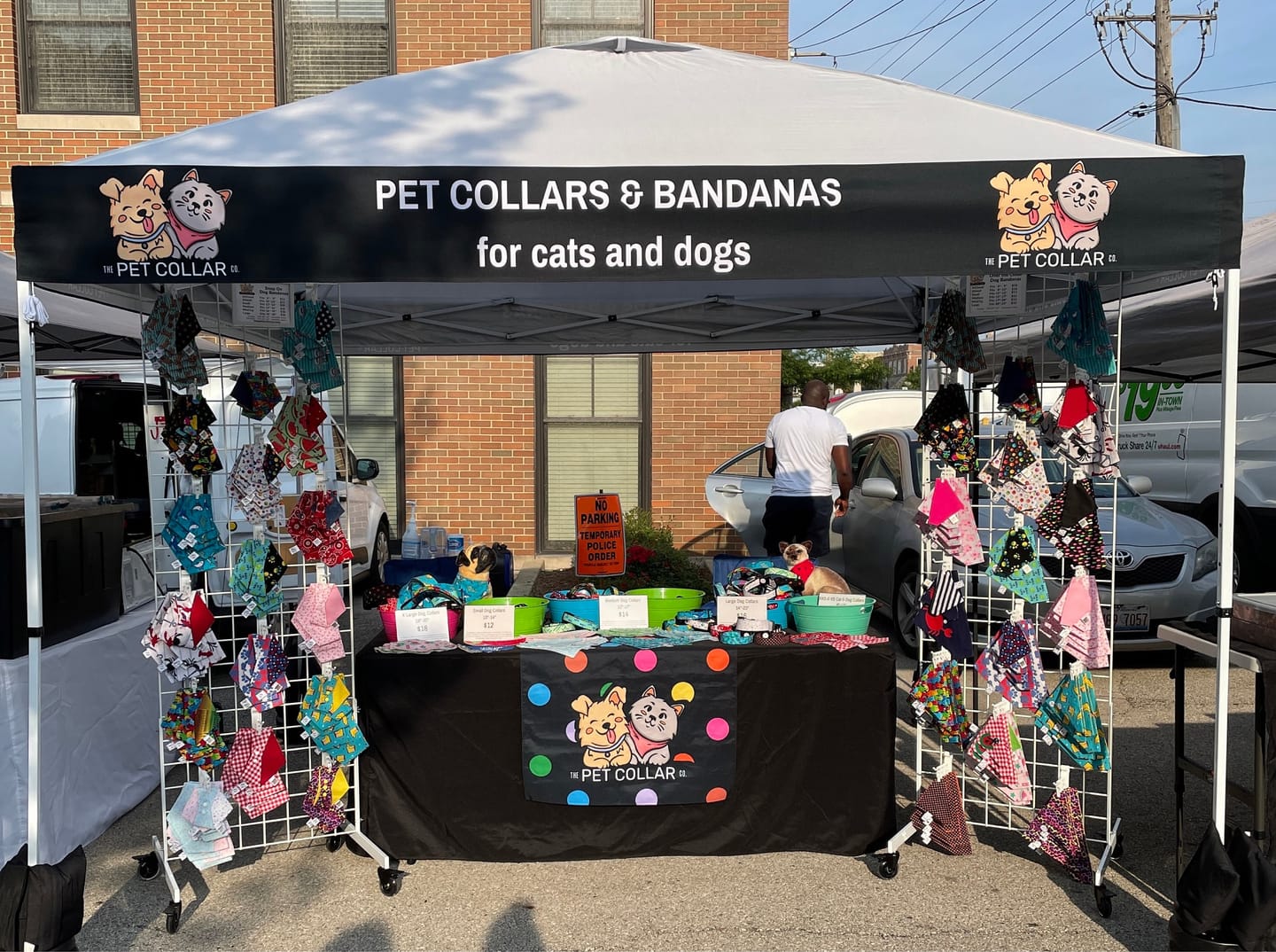Customer photo review of Custom 10×10 Canopy Wrap Banner for Vendor Tents