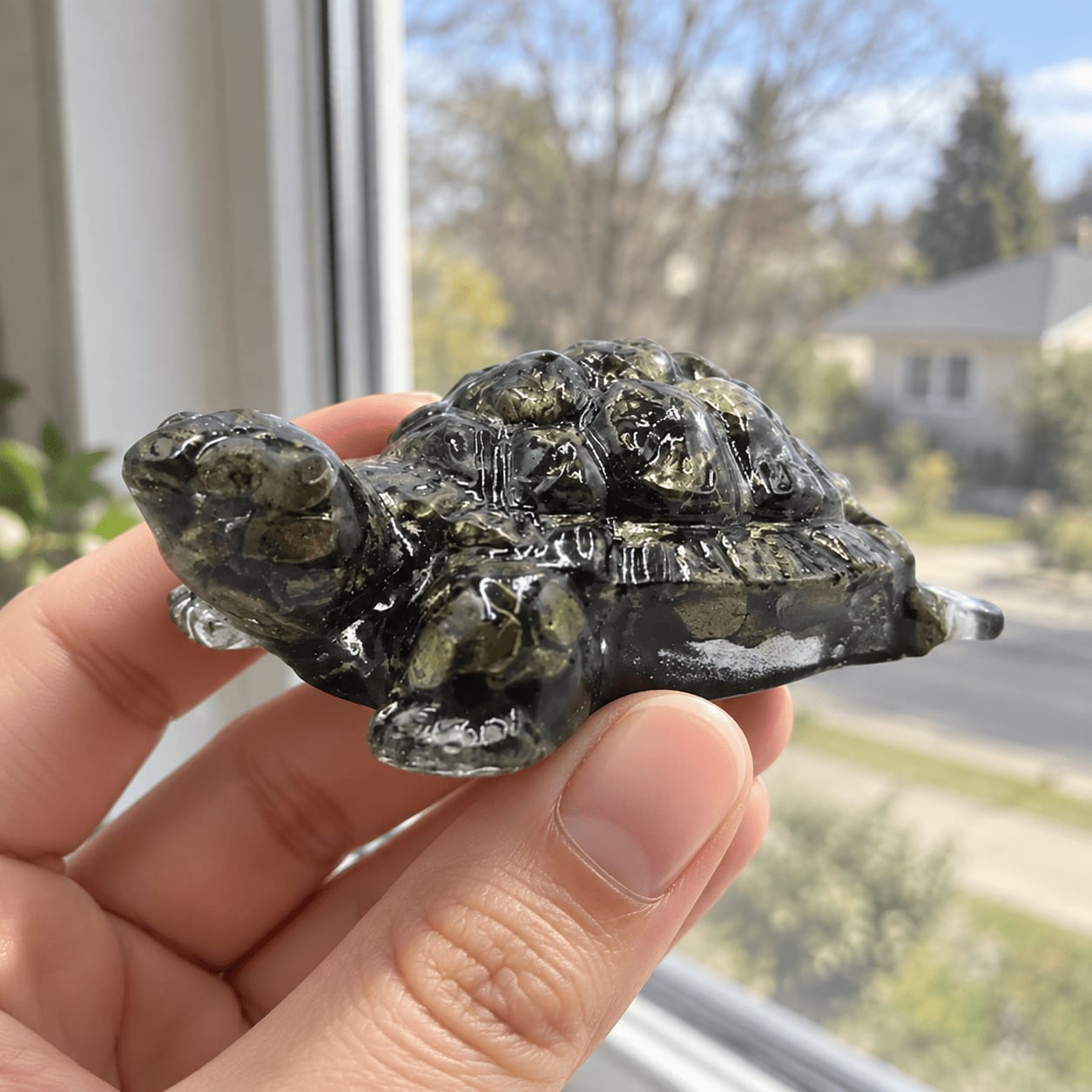 Customer photo review of Pyrite Tortoise Statue