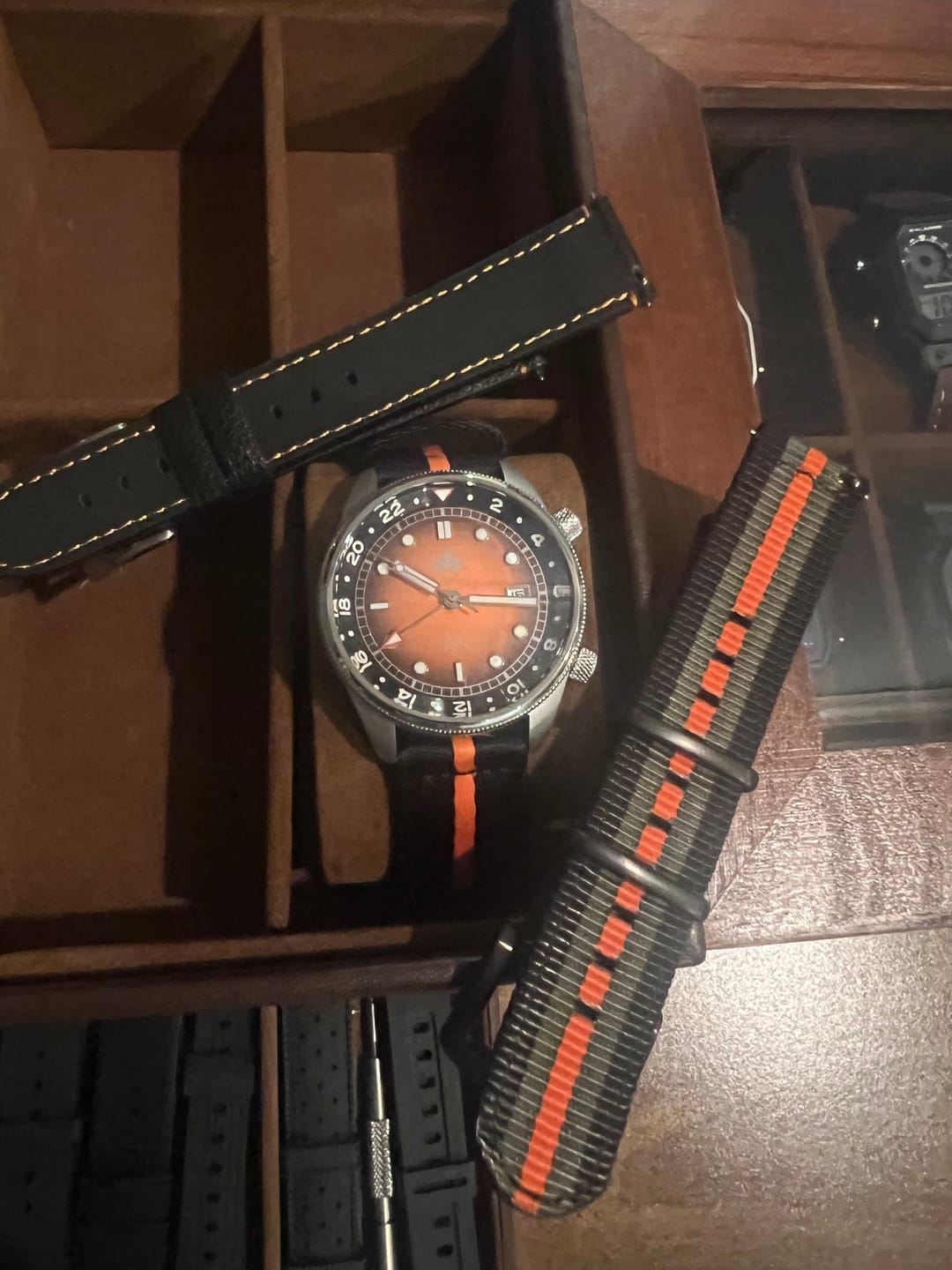 Customer photo review of Leather - Contrast Stitch Black with Orange