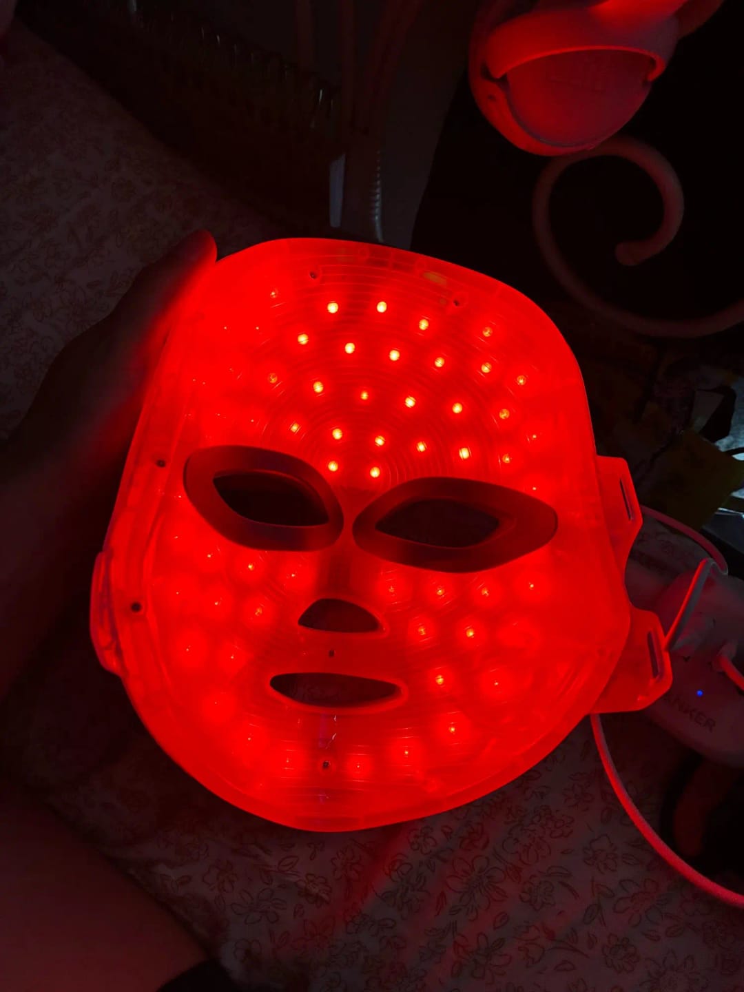Customer photo review of Red Light Mask – LED Red Light Therapy Face Mask for Skin