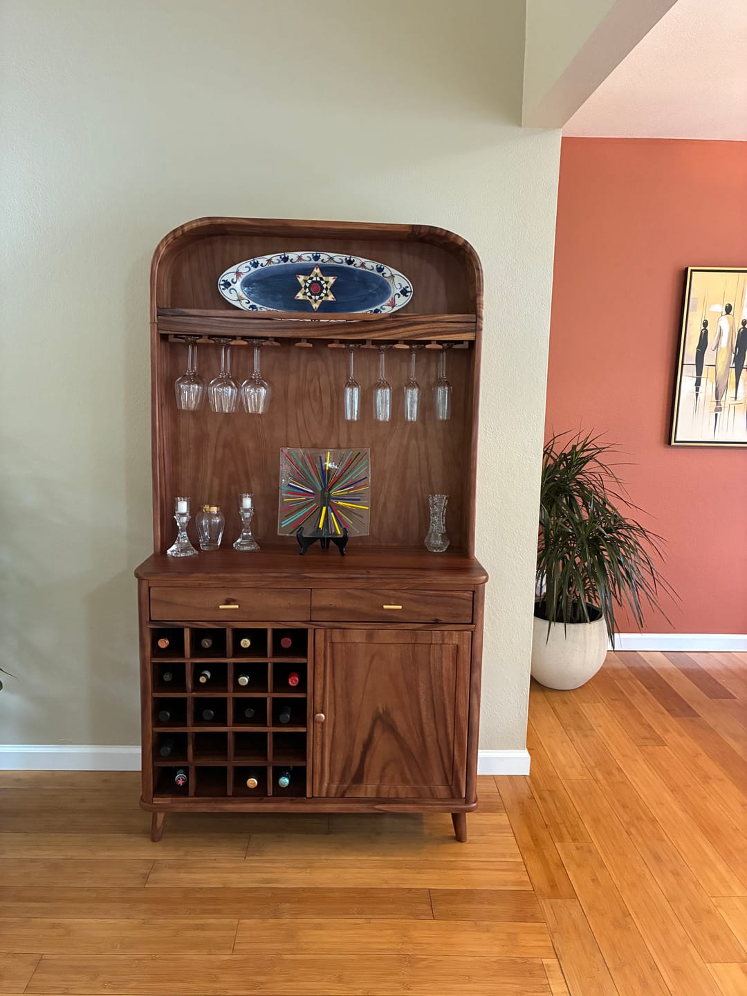 Customer photo review of Mid Century Arched Wine Cabinet For Kitchen