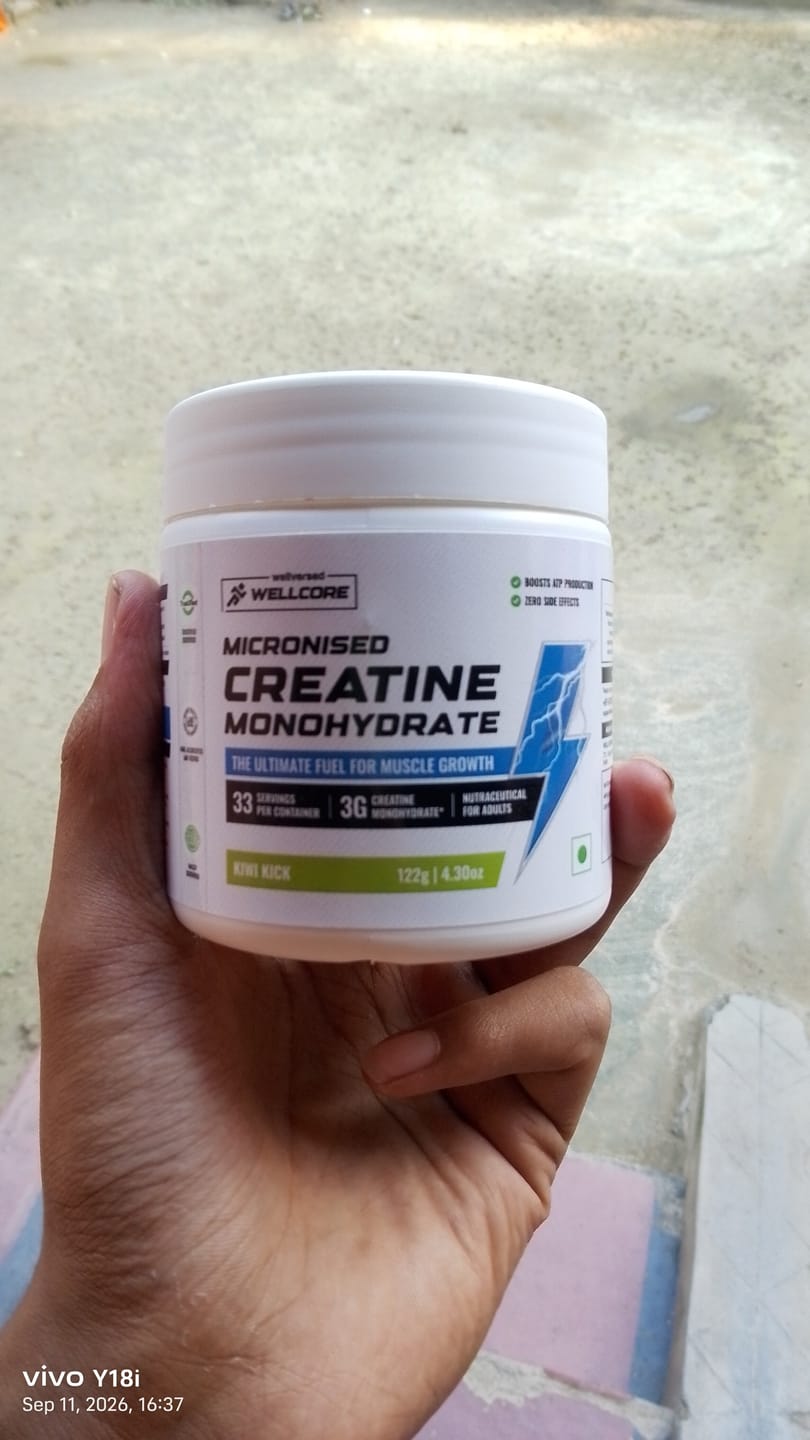 Customer photo review of Wellcore - Pure Micronised Creatine Monohydrate | Kiwi Kick (122g, 33 servings)