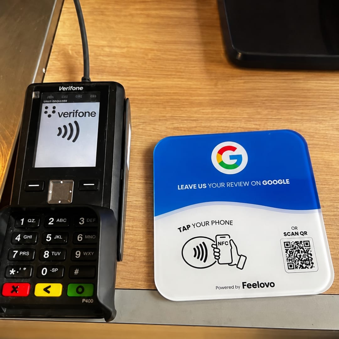 Customer photo review of Feelovo™ Placa Reseñas de Google