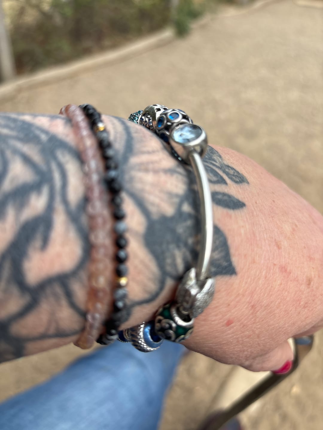 Customer photo review of Rosenquarz Armband - Perlen